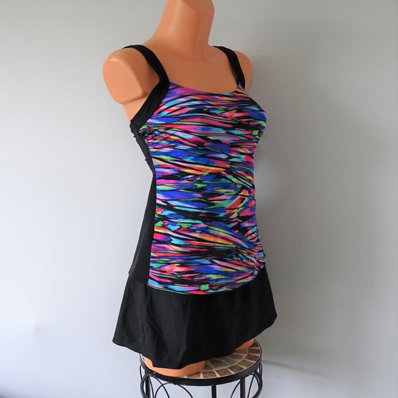 NWT Reebok Glassworks 2 Pc Skirted Tankini Set - Picture 3 of 4
